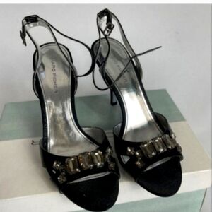 Marc Fisher Black Patent Leather Beaded High Heels